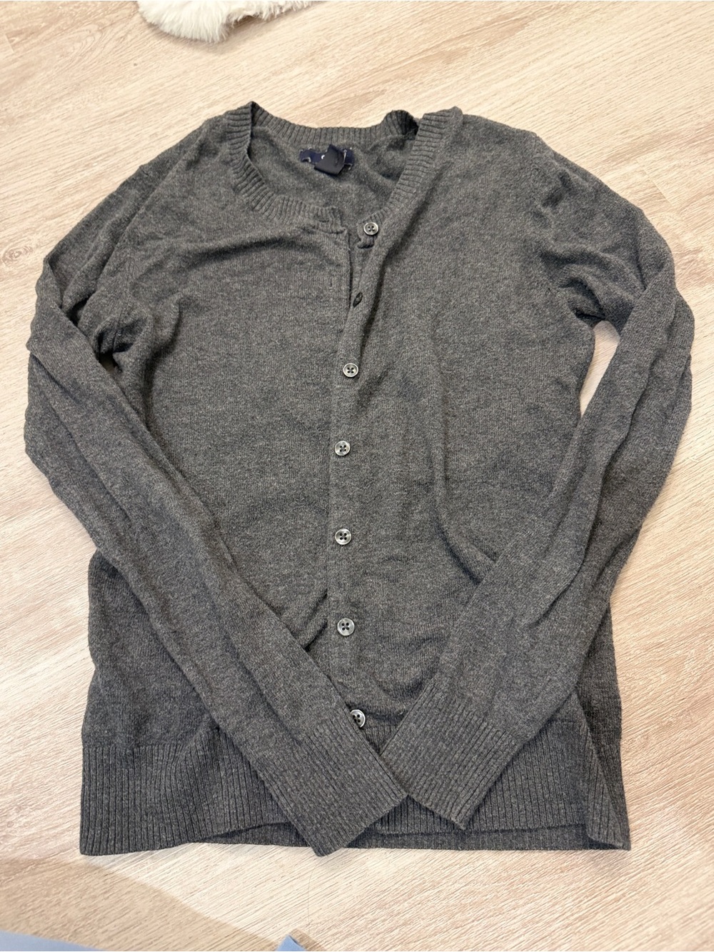 GAP Womens Charcoal Button-Up Cardigan